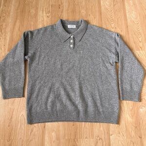 NWOT - Parke Wool Cashmere Gray Collared Sweater